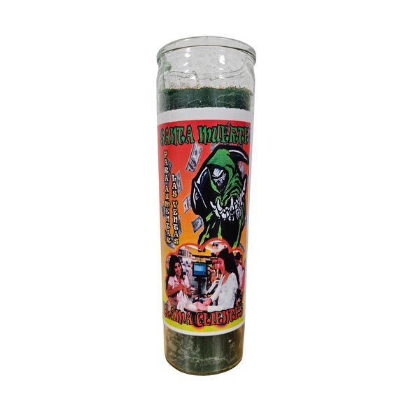 Santa Muerte Llama Clientes Veladora Preparada / Holy Death Attract Clients Prepared Ritual Candle