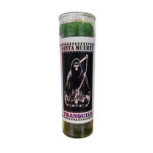 Santa Muerte Tranquilo Veladora Preparada / Holy Death Tranquil Prepared Ritual Candle