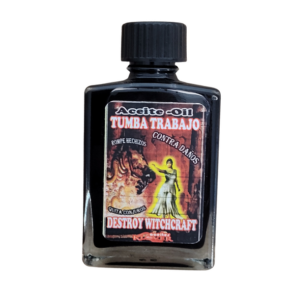 Aceite De Tumba Trabajo - Destroy Witch Craft Oil - 1 fl oz.