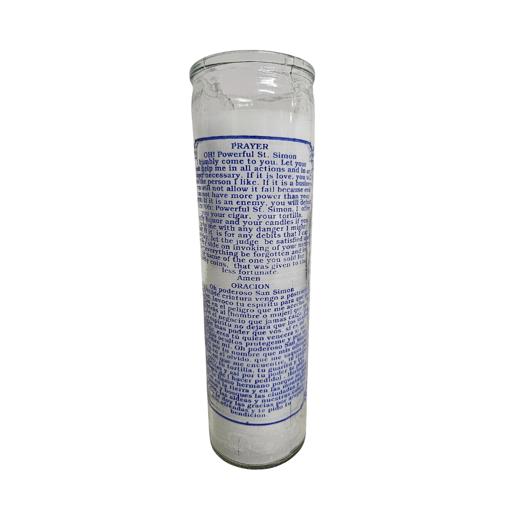 San Simon White Ritual Candle / San Simon Veladora Blanca