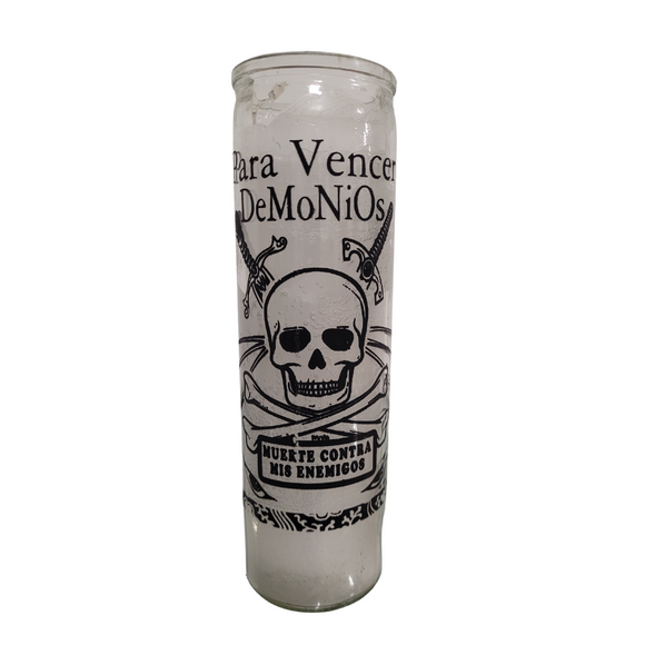 Para Vence Dominios Blanca Veladora / To Defeat Evil White Ritual Candle