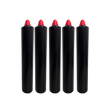 RED TIP BLACK  PILLAR CANDLE LARGE 9" INCH