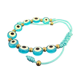 Protection Bracelet Against Evil Eye Sky Blue – Adjustable Blue Beaded Mal de Ojo Bracelet