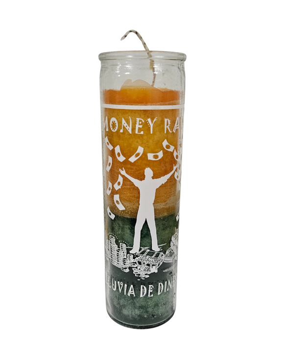Lluvia De Dinero Veladora de 2 Colores / Money Rain 2 Color Ritual Candle