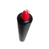 RED TIP BLACK  PILLAR CANDLE LARGE 9" INCH