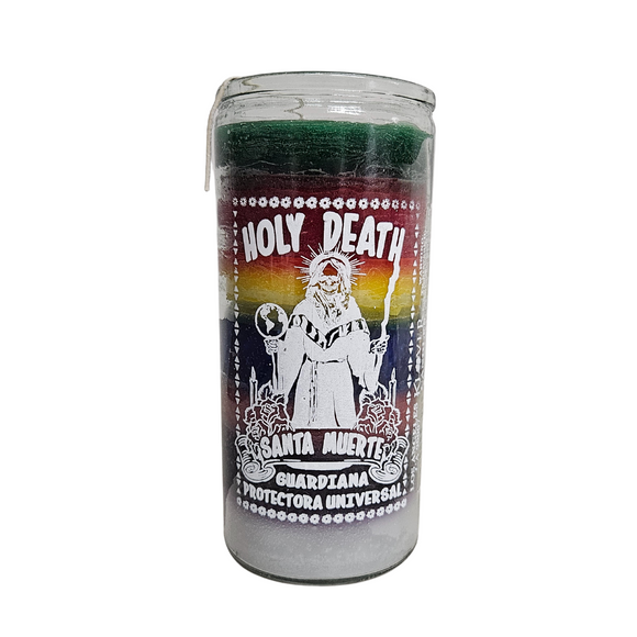 Jumbo Veladora 7 Colores De Santa Muerte  / Jumbo 14 Day 7 Color Santa Muerte Candle