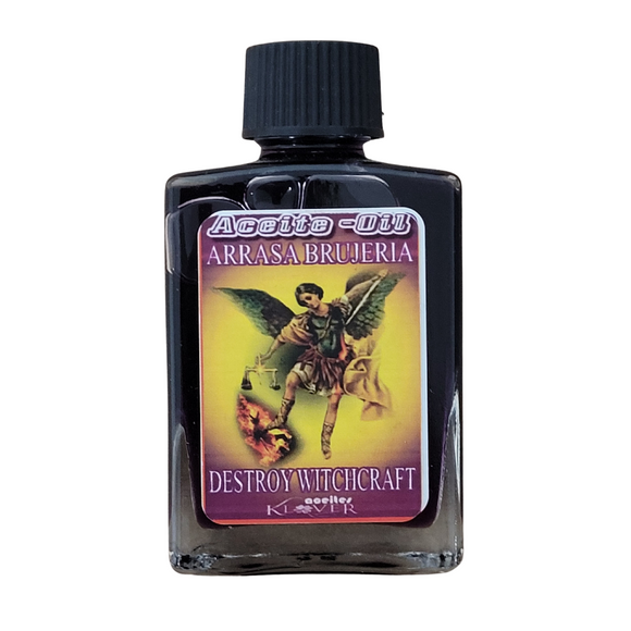 Aceite De Arrasa Brujeria - Destroy Witch Craft Oil - 1 fl oz. Bottle