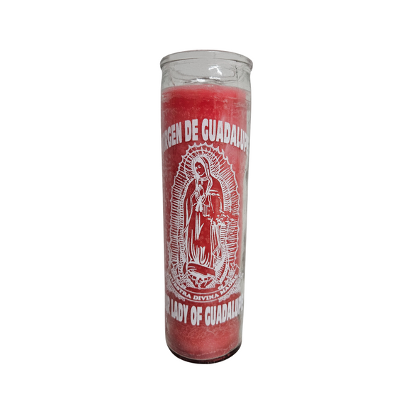 Virgen De Guadalupe Veladora Rosada / Our Lady Of Guadalupe Pink Ritual Candle