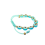 Protection Bracelet Against Evil Eye Sky Blue – Adjustable Blue Beaded Mal de Ojo Bracelet