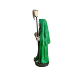 Mini Santa Muerte Statue Green 3.5 inches