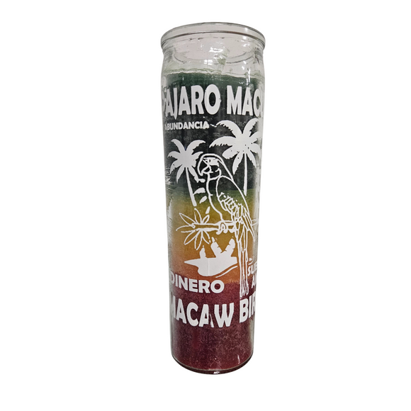 Pajaro Macua Veladora De 3 Colores / Macaw Bird 3 Color Ritual Candle