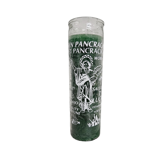 Saint Pancratius Green Ritual Candle / San Pancracio Veladora Verde