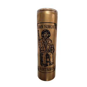 San Simon Veladora De Oro / Saint Simon Gold Ritual Candle