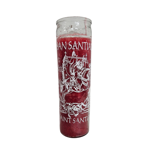 San Santiago Veladora Roja / Saint Santiago Red Ritual Candle
