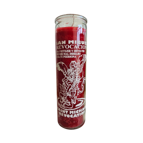 Saint Michael Revocation Red Ritual Candle / San Miguel Revocacion Veladora Roja