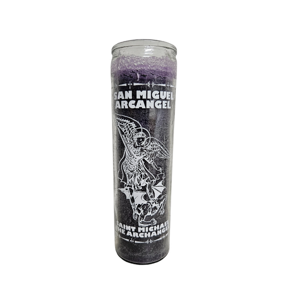 Saint Michael Purple Ritual Candle / San Miguel Veladora Morada