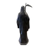 Santa Muerte Black Robe Statue 12 Inch – Holy Death with Globe, Owl & Scythe