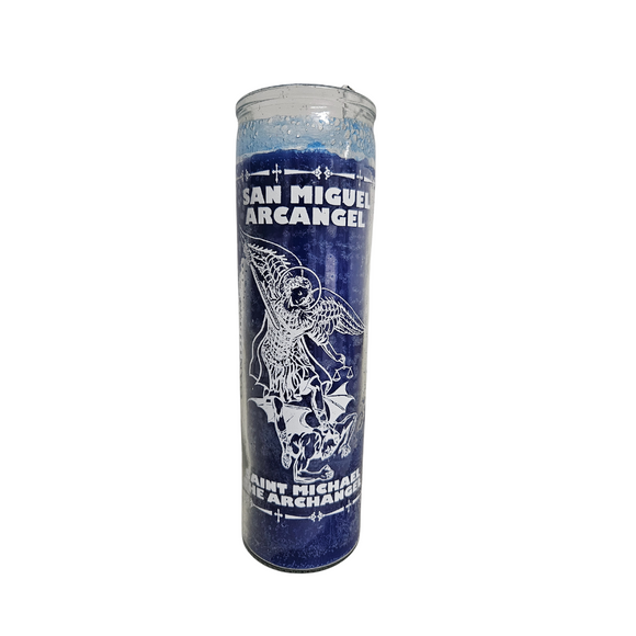 San Miguel Arcangel Veladora Azul / Saint Michael Blue Ritual Candle