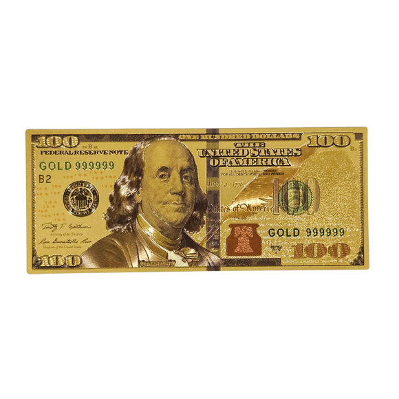 100 Dollar Bill Replica Gold Bank Note