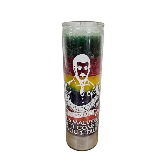 Jesus Malverde En Ti Confio Veldaora de 7 Colores/ Jesus Malverde In You I trust 7 Color Ritual Candle