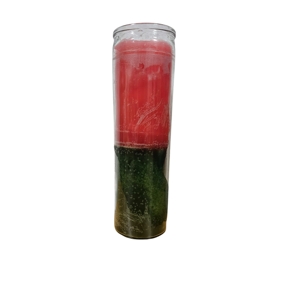 Pink And Green Plain Ritual Candle