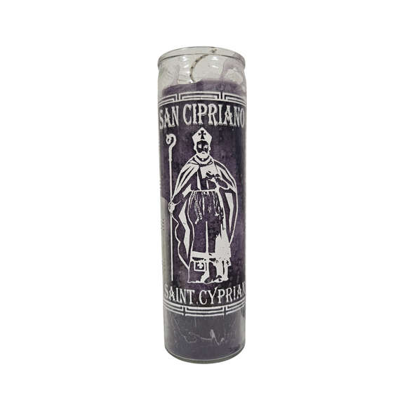 Saint Cypriano Purple Ritual Candle / San Cipriano Veladora Morada