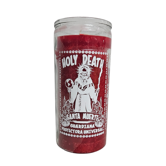 Jumbo 14 Day Red Holy Death Candle / Veladora de 14 Dias Roja de Santa Muerte