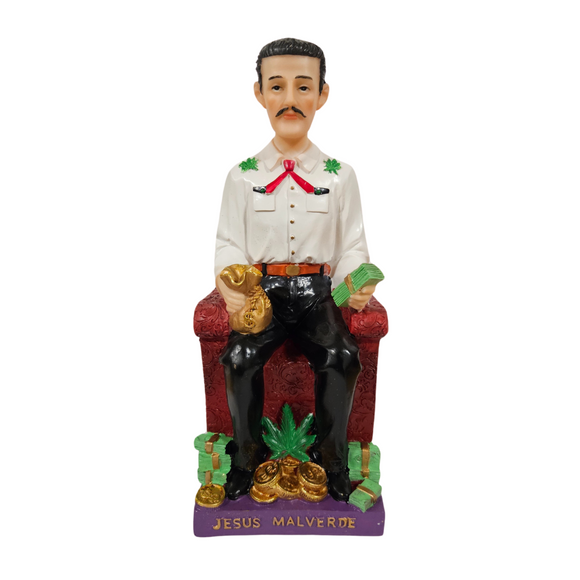 Malverde Sitting Statue 9'