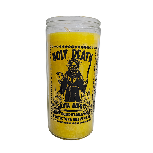 Jumbo 14 Day Yellow Holy Death Candle / Veladora de 14 Dias Amarilla de Santa Muerte