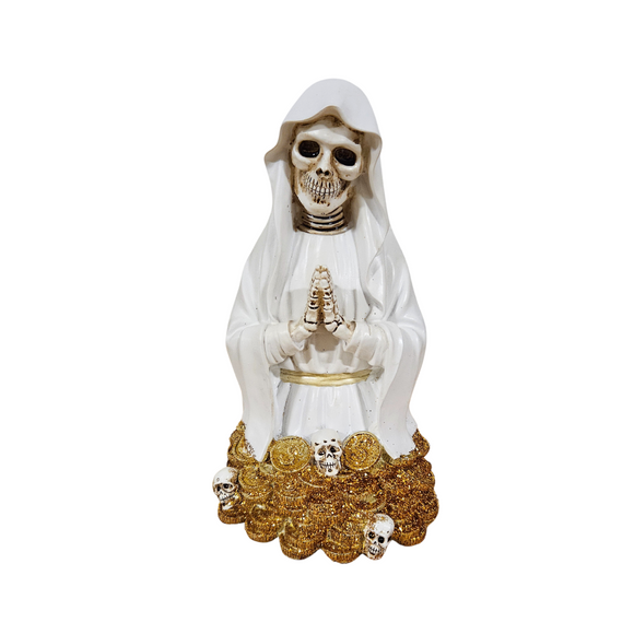 White Holy Death Half /Santa Muerte Mita Blanca