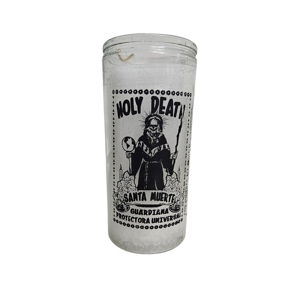 Jumbo 14 Day White Holy Death Candle / Veladora de 14 Dias Blanca de Santa Muerte
