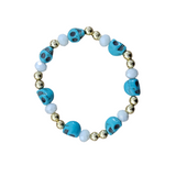 Turquoise Skull Bracelet ( Adult Size )