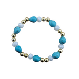 Turquoise Skull Bracelet ( Adult Size )