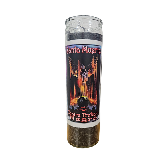 Santa Muerte Contra Trabajo Negro Veladora Preparada / Holy Death Against Black Magic Prepared Candle