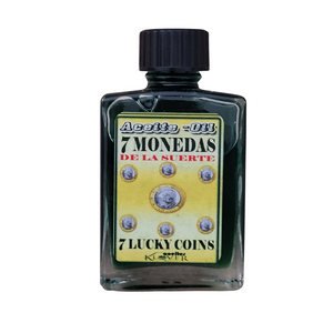 Aceite De 7 Monedas De La Suerte - 7 Lucky Coins Oil - 1 fl oz. Bottle