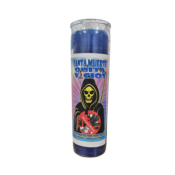 Santa Muerte Quita Vicios Veladora Preparada / Holy Death Quit Vices Prepared Ritual Candle