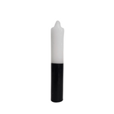 WHITE TOP BLACK BOTTOM PILLAR CANDLE LARGE 9" INCH