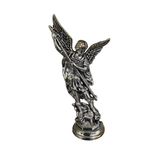San Miguel Mini Statue Silver with Sticky Bottom – Saint Michael Archangel Protection Altar Figurine