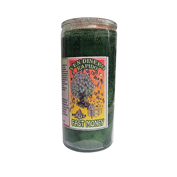 Jumbo Prepared 14 Day Candle Fast Money / Veladora Preparada de 14 Dias Ven Dinero Rapido