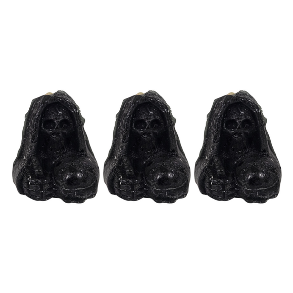 Santa Muerte Small  Black Figure Candle 3 Pack