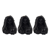 Santa Muerte Small  Black Figure Candle 3 Pack