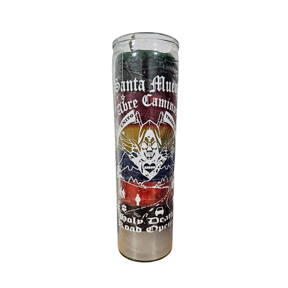 Santa Muerte 7 Colores Abre Caminos Veladora / Holy Death 7 Color Road Opener Ritual Candle