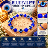 Blue Evil Eye Protection Bracelet – Adjustable Stretch Mal de Ojo Bracelet for Good Luck & Positive Energy