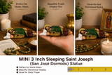 Mini Sleeping Saint Joseph Statue 3 Inch – San José Dormido Devotional Altar Figure