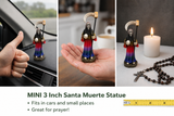 Mini Santa Muerte Statue 7 Color 3.5 Inches Devotional Altar Figure