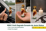 Mini Sagrado Corazón de Jesús Statue – 3 Inch Devotional Altar Figure for Prayer & Home Altars