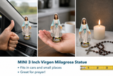 Mini Virgen Milagrosa Statue 3'inch