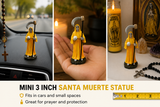 Santa Muerte Mini Statue Yellow 3.5