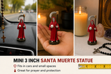 Mini Santa Muerte Statue Red 3.5 inch