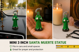 Santa Muerte Mini Statue Green 3.5 inches